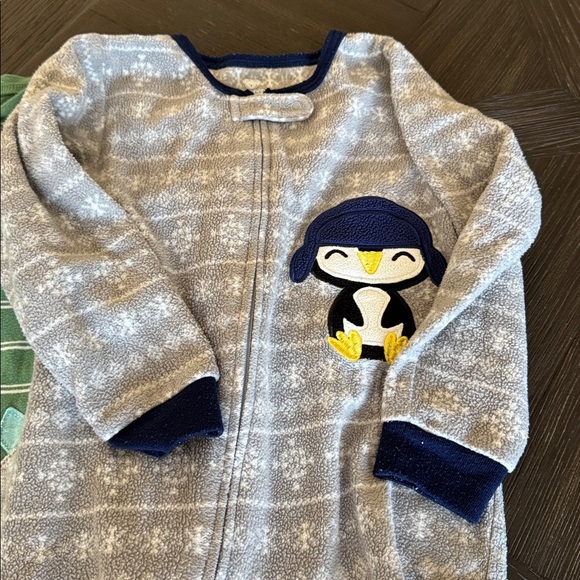 Carters and Koala Kids pajamas, footie, zipper, green, grey, cozy, gifts, 4t - Picture 2 of 5